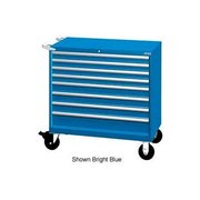 LISTA INTERNATIONAL Lista 40-1/4"W Mobile Cabinet, 8 Drawers, 129 Compart - Classic Blue, Individual Lock XSHS0750-0801MCBRG
